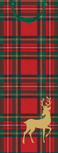 Royal Plaid Reindeer Bottle Bag
