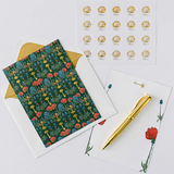 Enchanted Garden green/orange Luxury Stationery Set