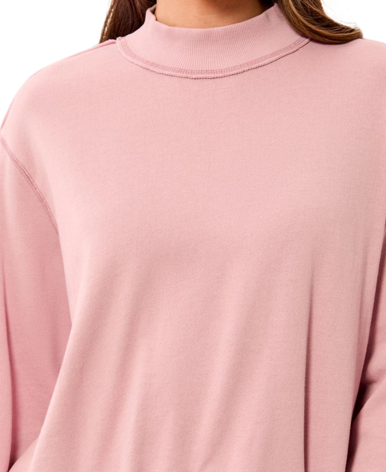 Garment-Dyed Bubble Sweatshirt with Ribbed Detail - Tribal - 6353O-5722
