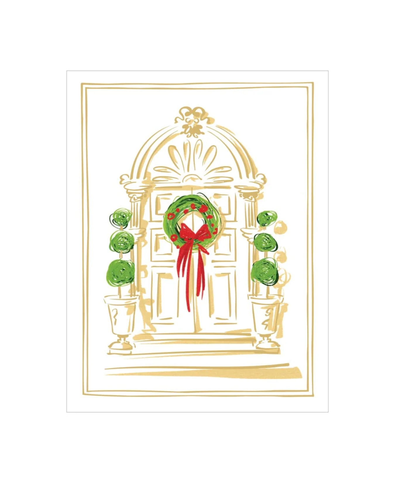 Gilded Door Foil Classic Embossed Boxed Christmas Cards-Caspari, Inc-106224