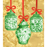 Ginger Jar Ornaments Classic Boxed Christmas Cards - Includes 15 Cards & Envelopes_Caspari_106208-GRN