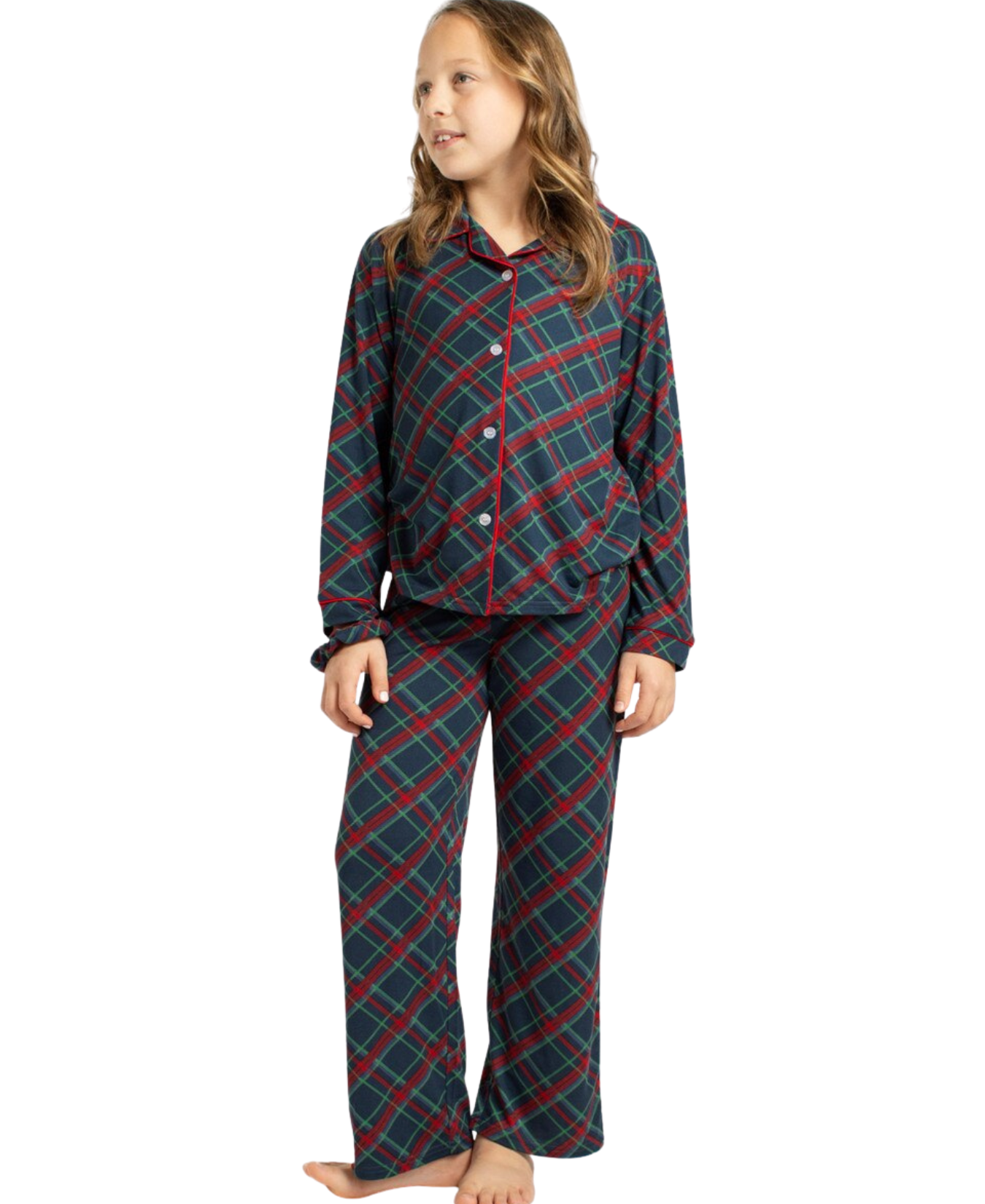 Girl's Layton Plaid Long Sleeve Pants Sleep Set_The Royal Standard_The Royal Standard