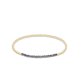 Gold Bliss Silver Faceted Hematite 2mm Gold Bracelet-E Newton-BGBLSILFHEM2G