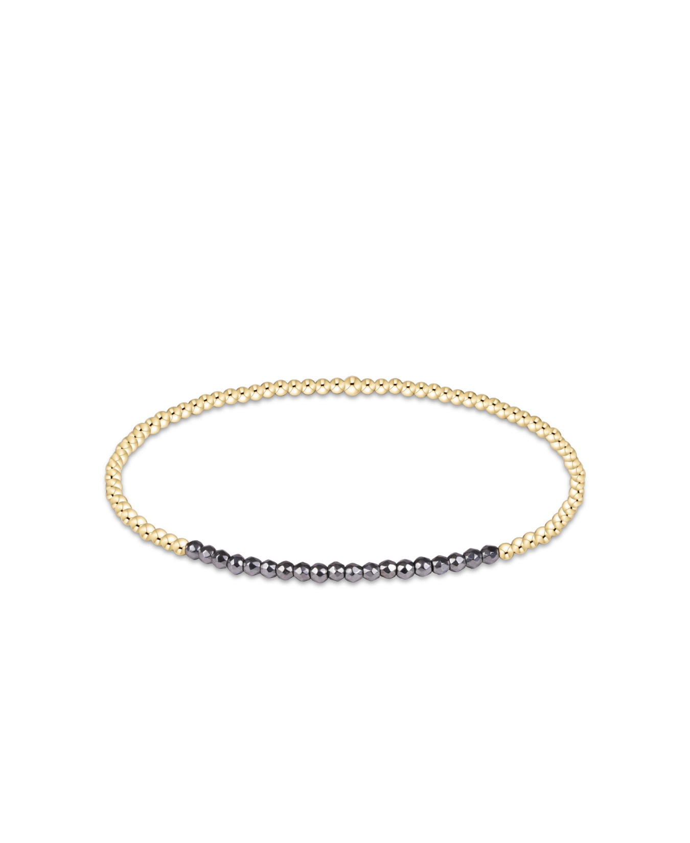 Gold Bliss Silver Faceted Hematite 2mm Gold Bracelet-E Newton-BGBLSILFHEM2G