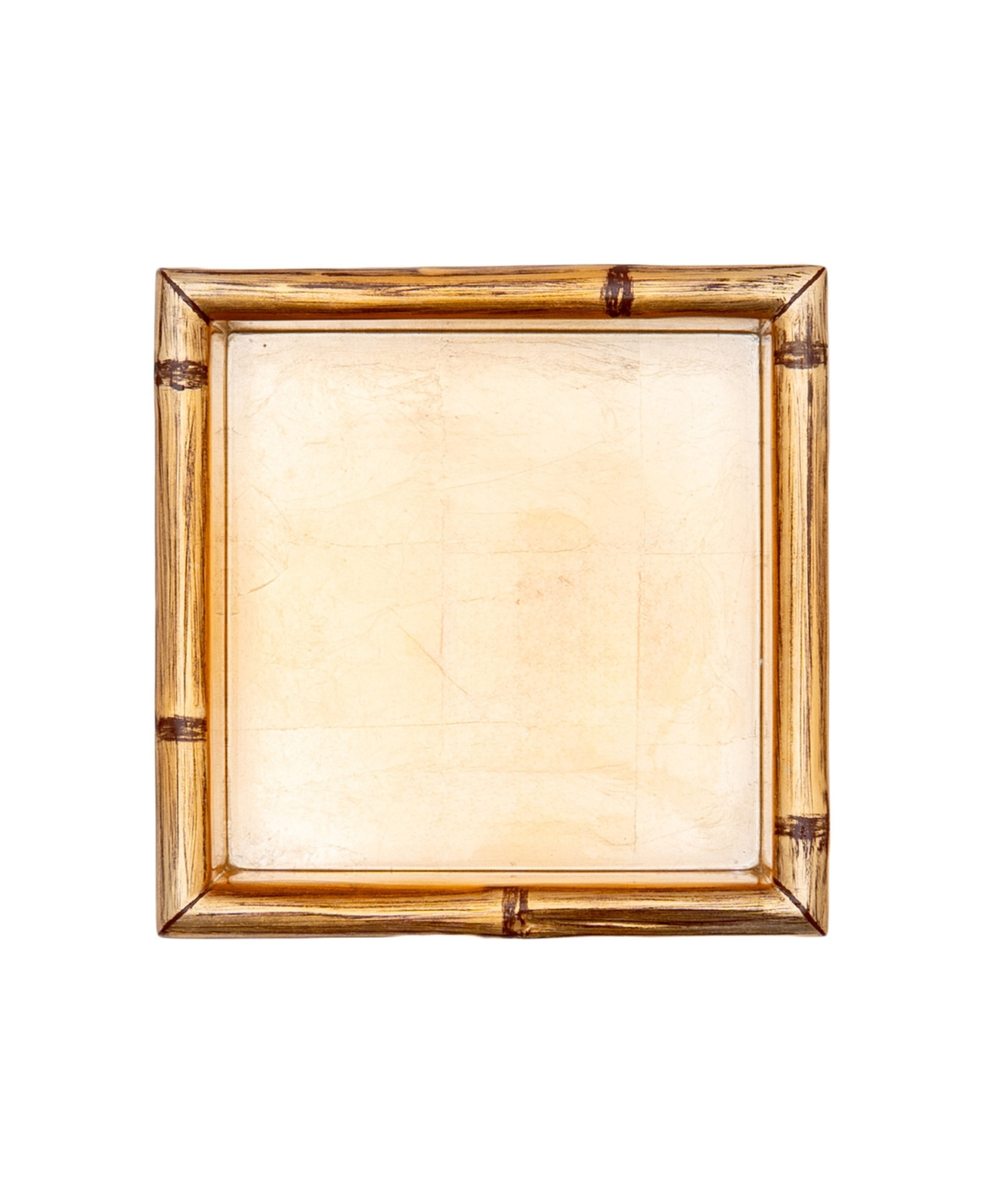 Gold Leaf Bamboo Edge Lacquer Cocktail Napkin Holder_Caspari_HC10BAM
