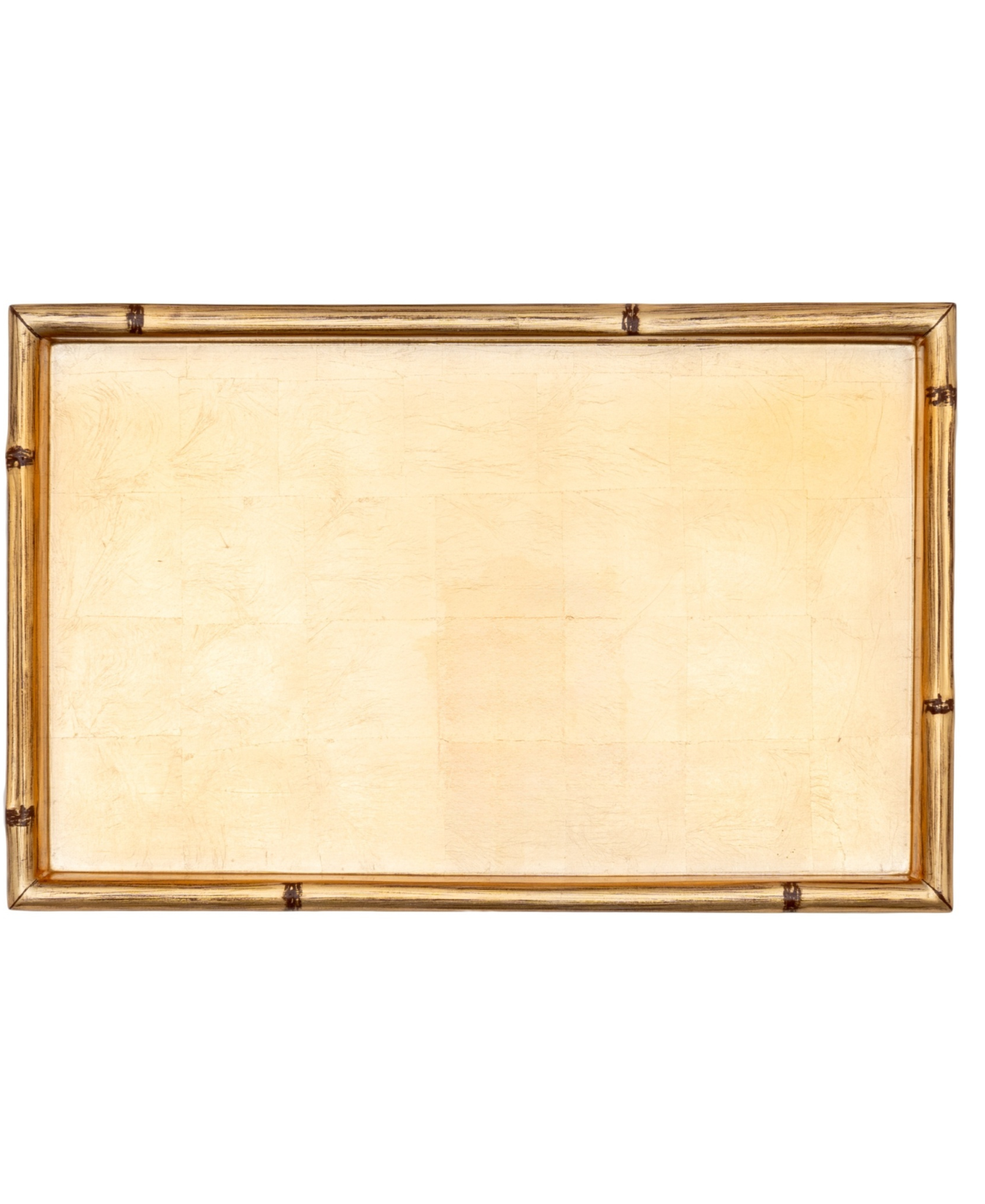 Gold Leaf Bamboo Edge Lacquer Vanity Tray_Caspari_GOLDLQVANBAM
