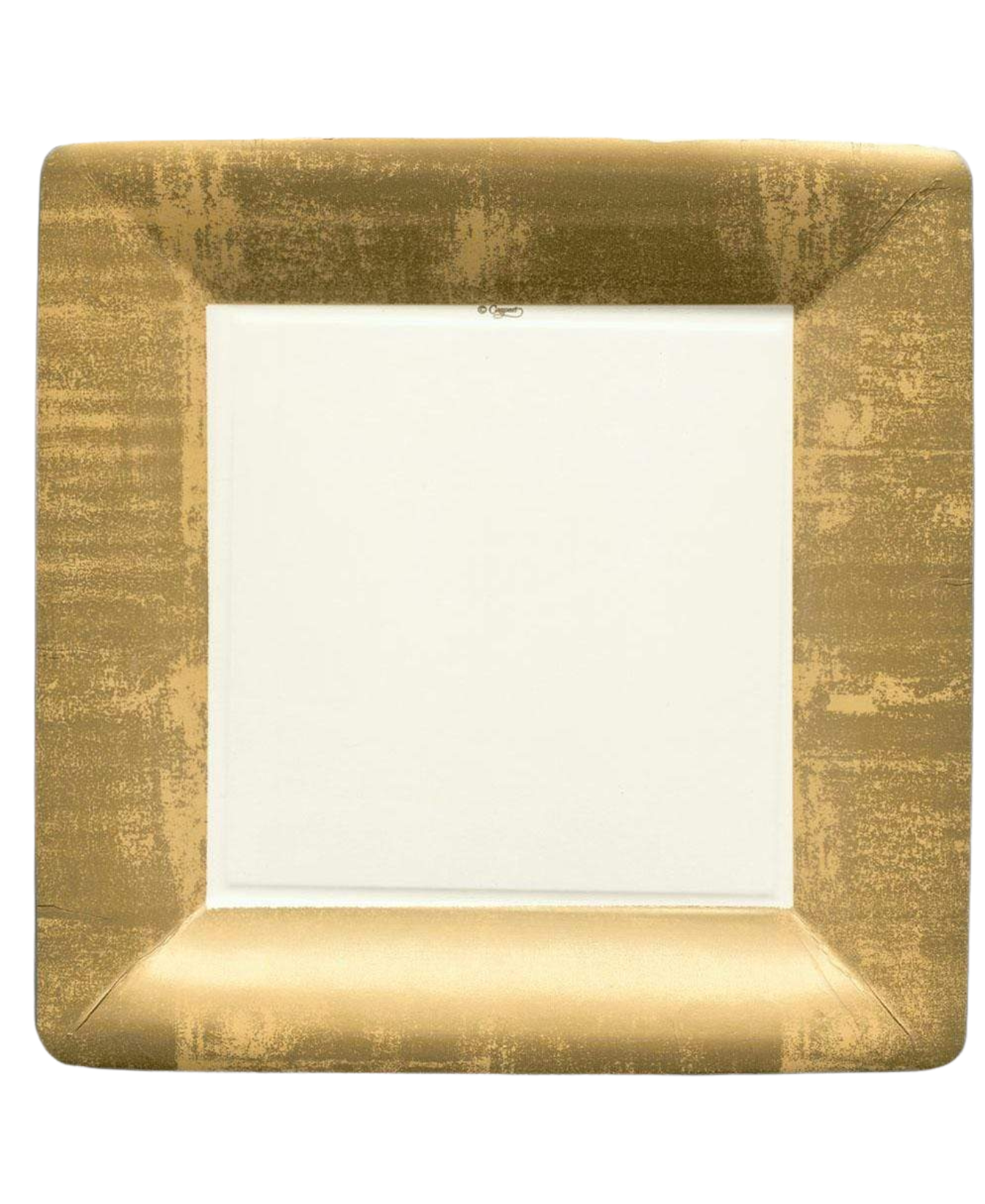 Gold Leaf Ivory Square Paper Dinner Plates - 8 Per Package_Caspari_5811DP
