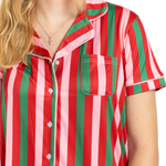 Gumdrop Stripe Short Sleeve Button Up Sleep Shirt__The Royal Standard_503261984