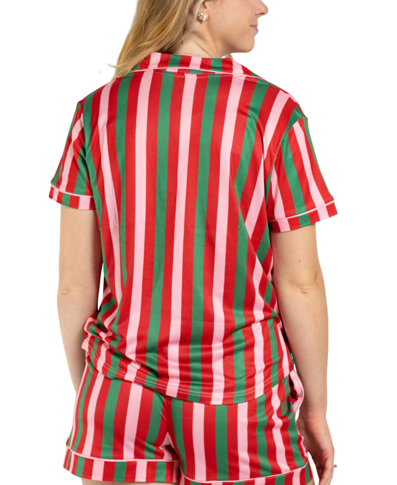 Gumdrop Stripe Short Sleeve Button Up Sleep Shirt__The Royal Standard_503261984