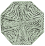 Rattan Octagonal Placemat | Green