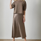 Half Sleeve Ribbed Trim Sweatshirt-Lilla P-PA3585-STK