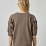 Half Sleeve Ribbed Trim Sweatshirt-Lilla P-PA3585-STK