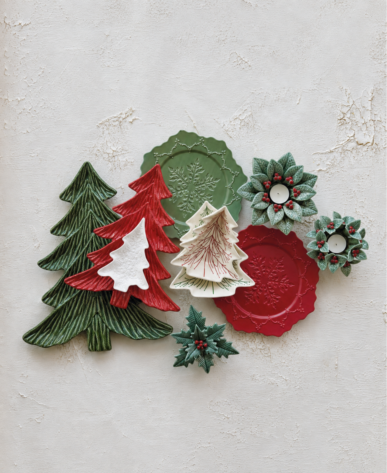 Hand_Painted_Stoneware_Striped_Organic_Shaped_Tree_Shaped_Dish_creativeco_op_XT1743_1