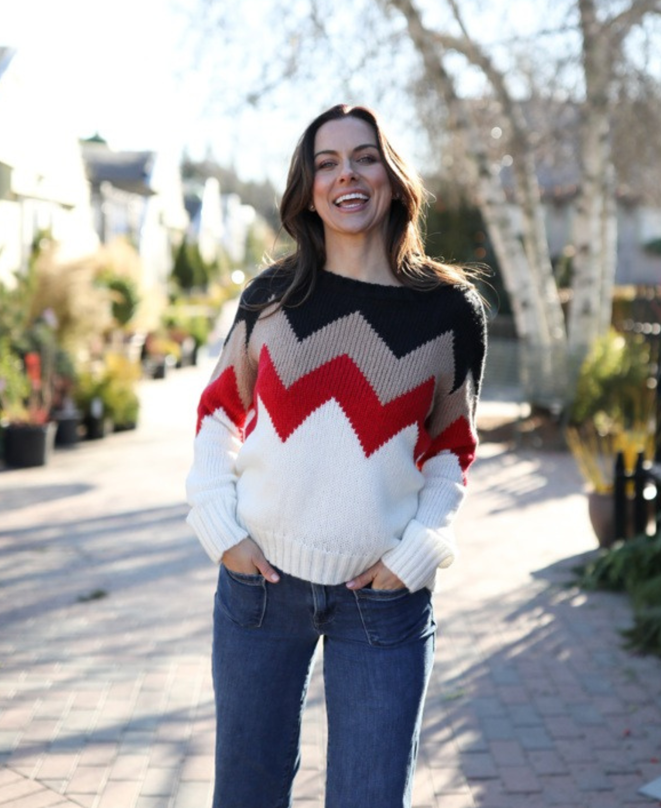 a woman smiling at camera
