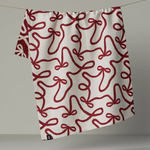Holiday Bows Luxe Kitchen Towel-Geometry-TT-DBL-MF-HOLIDAY-BOWS-POMEGRANATE