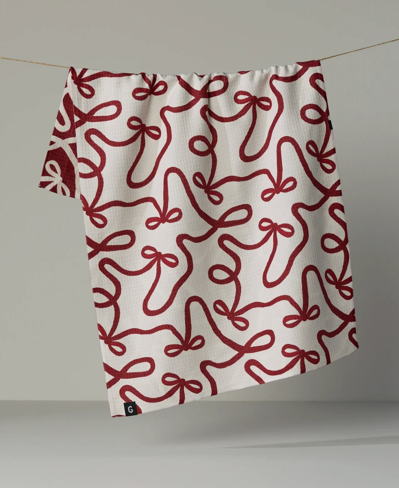 Holiday Bows Luxe Kitchen Towel-Geometry-TT-DBL-MF-HOLIDAY-BOWS-POMEGRANATE