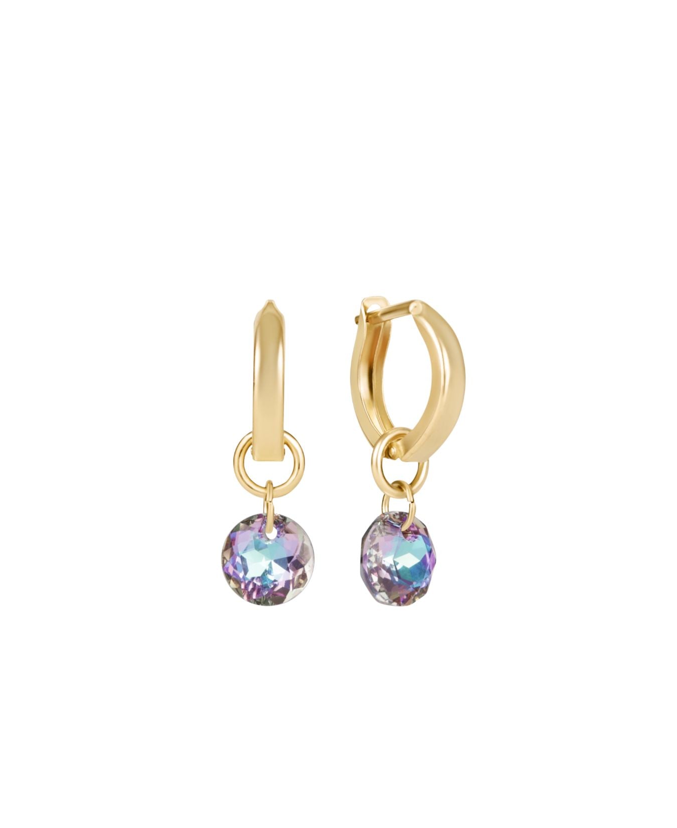 Huggie_Gold_0.5_Hoop_Reflection Small_Charm_ENewton_EHUGG05HREFLSM06