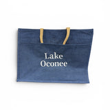 Lake Oconee Burlap Tote
