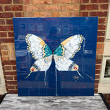 Navy Butterfly 36" x 36"
