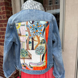 D Orange Tree Floral Denim Jacket | Medium
