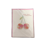 Floral Cherries Greeting Card