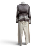 Oceana Crew Chunky Cotton Sweater | Dark Dusk Stripe