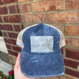 Distressed Designer Scarf Baseball Hat
