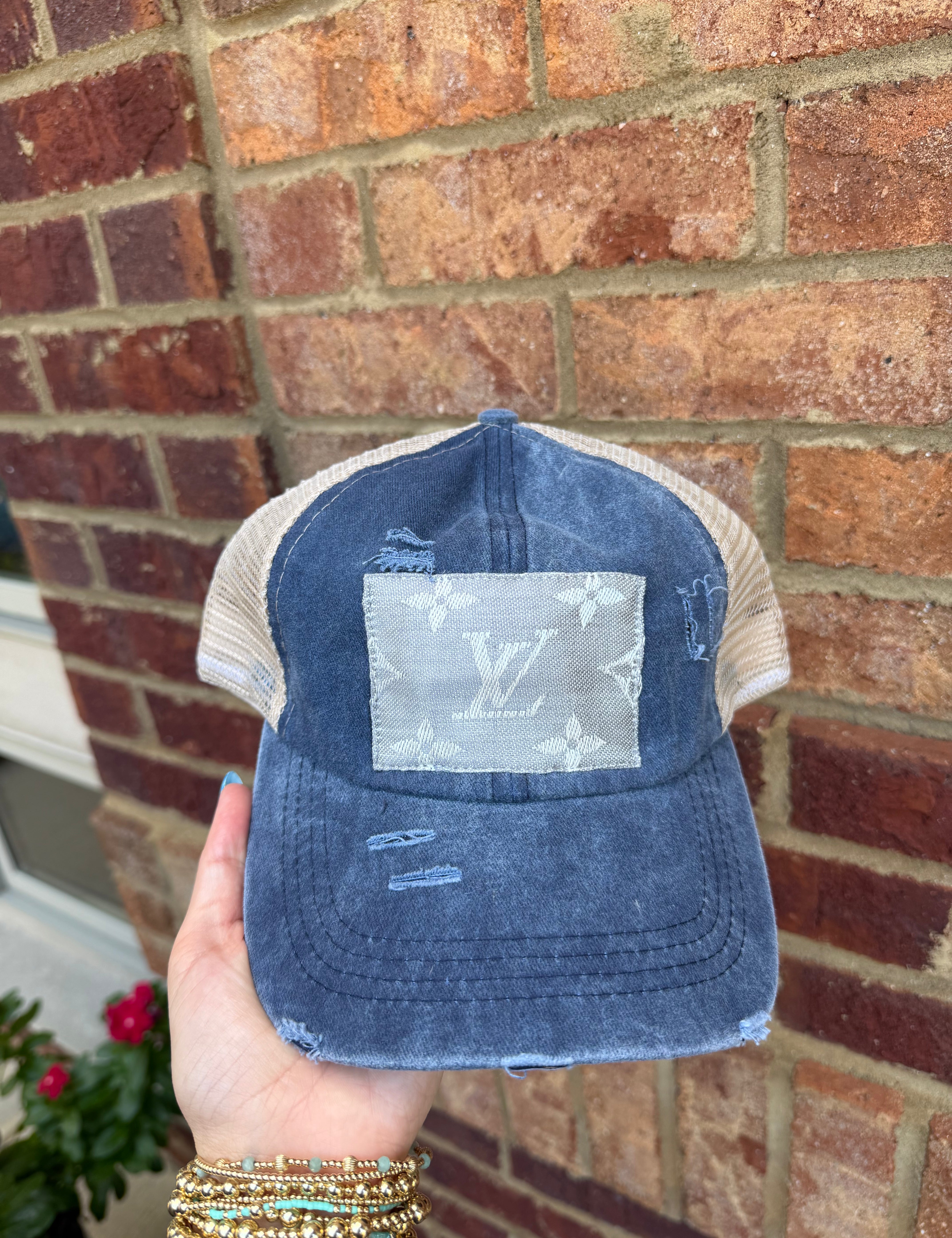 Distressed Designer Scarf Baseball Hat