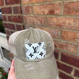 Distressed Designer Scarf Baseball Hat
