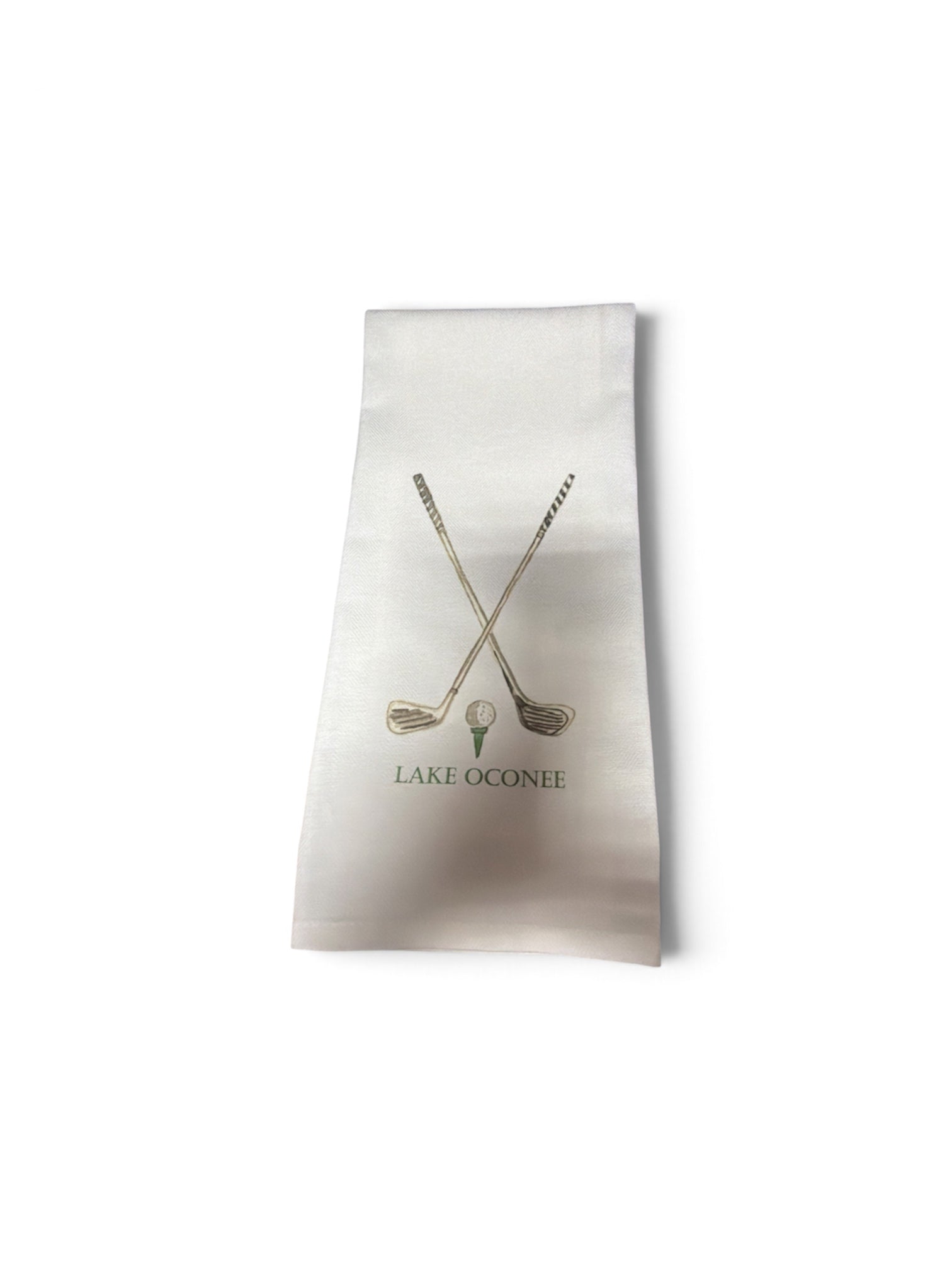 a white towel with a logo on it