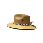 a straw hat with a rope