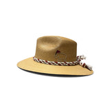 a straw hat with a rope