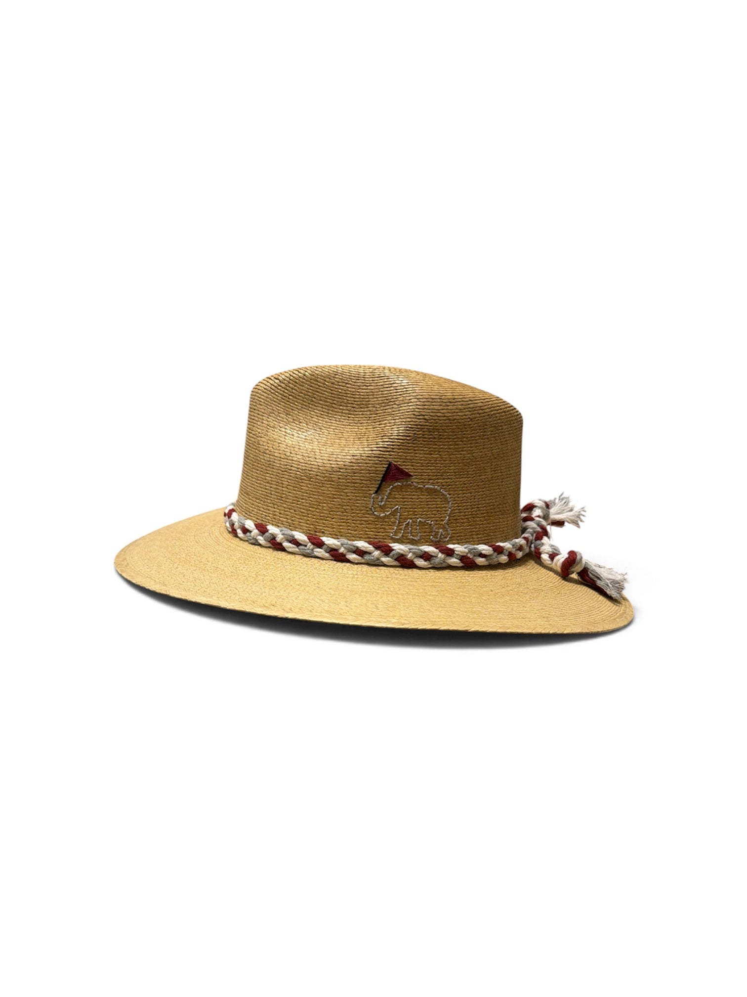 a straw hat with a rope