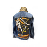 a denim jacket with a picture on it