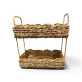 a basket with handles on it
