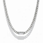a silver chain with a square object on it