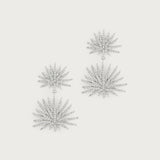 Palm Pavé Double Fan Palm Earrings | Silver