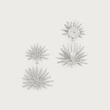 Palm Pavé Double Fan Palm Earrings | Silver