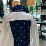 C Navy White Denim Jacket | Small