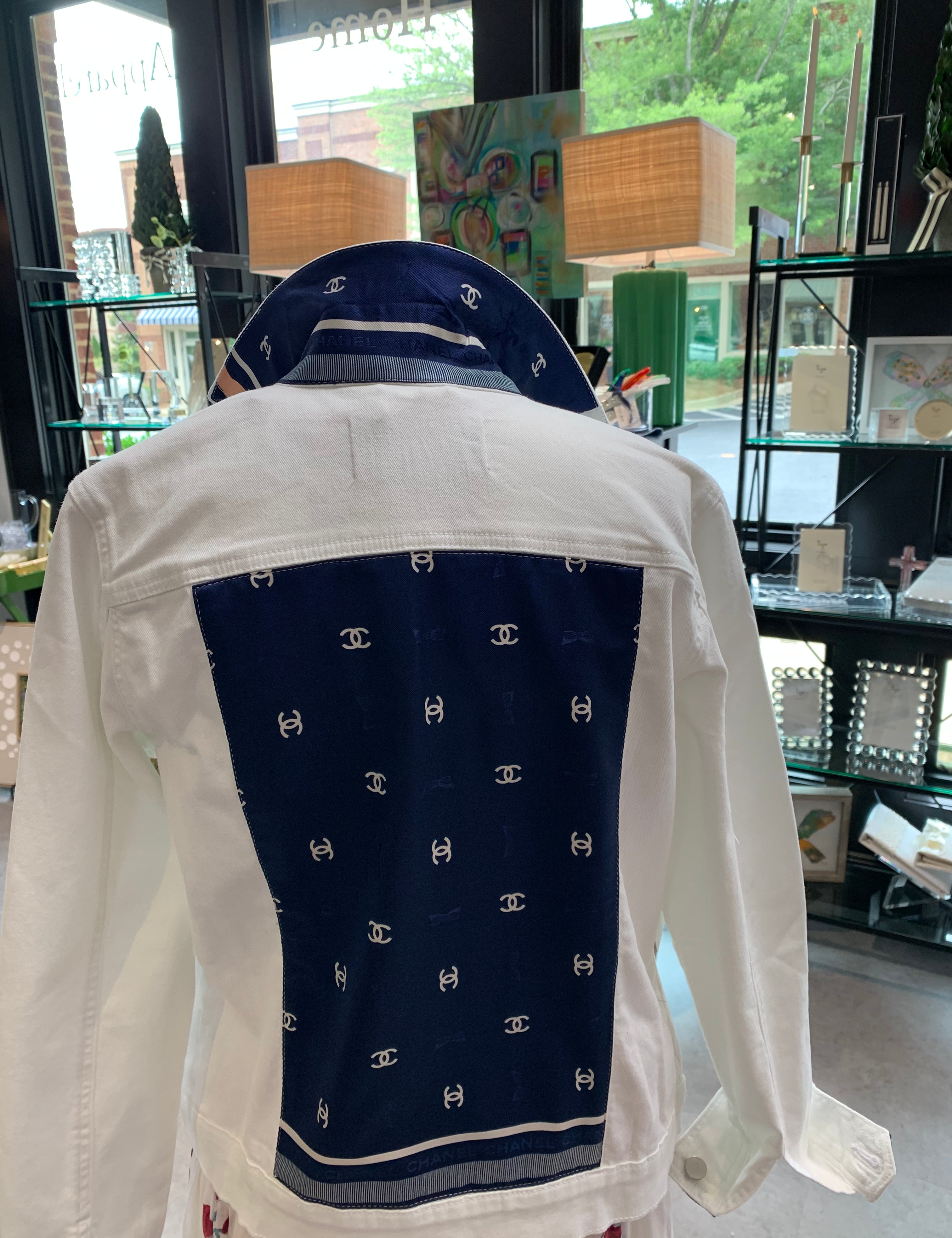 C Navy White Denim Jacket | Small