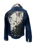 LV Black and White Butterfly Denim Jacket | XSmall