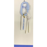 Lake Oconee White Acrylic Charm | Light Blue Carabiner