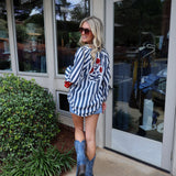 Porto Popover Navy Stripe