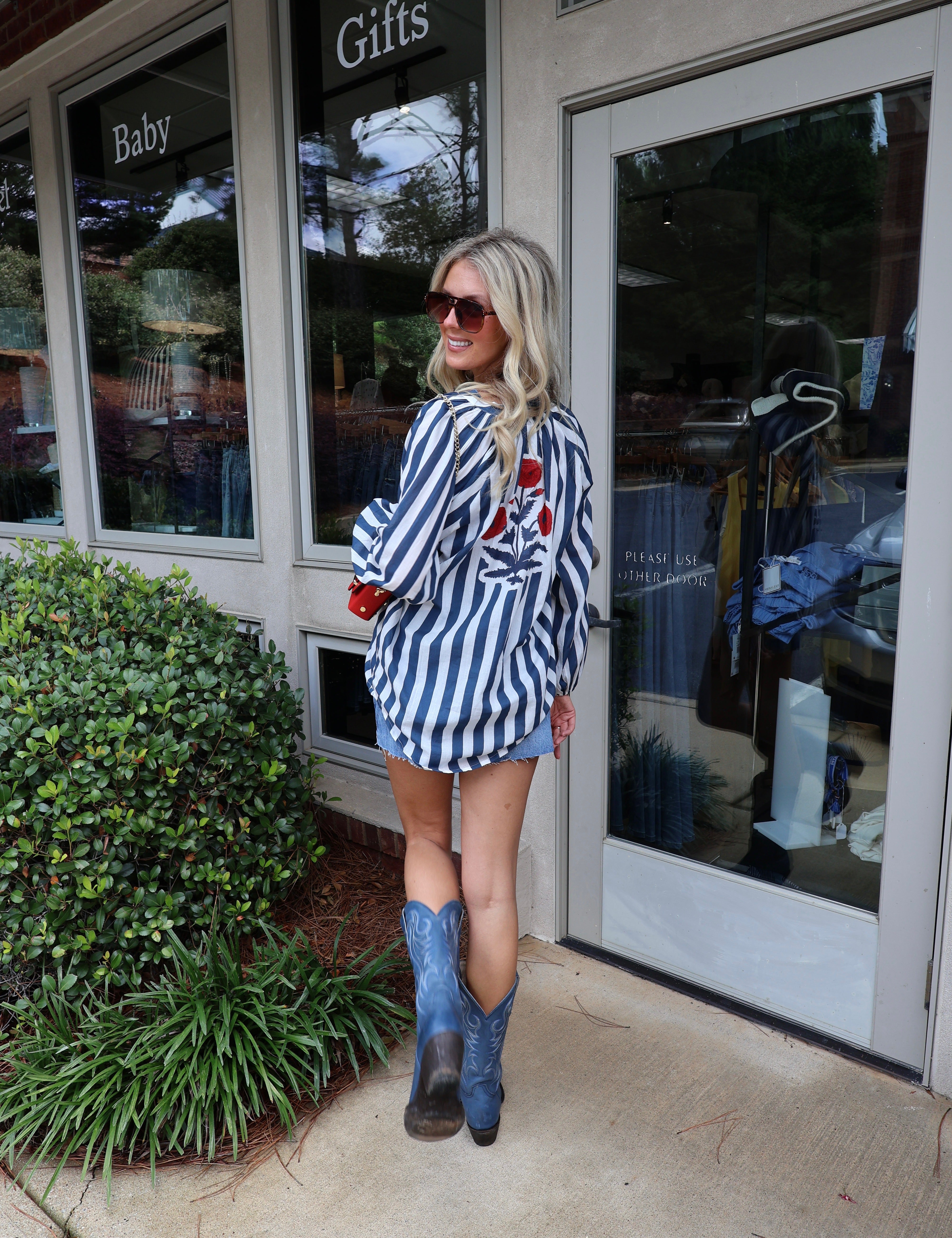 Porto Popover Navy Stripe