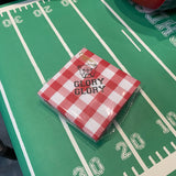 Glory Glory Red Gingham Cocktail Napkin