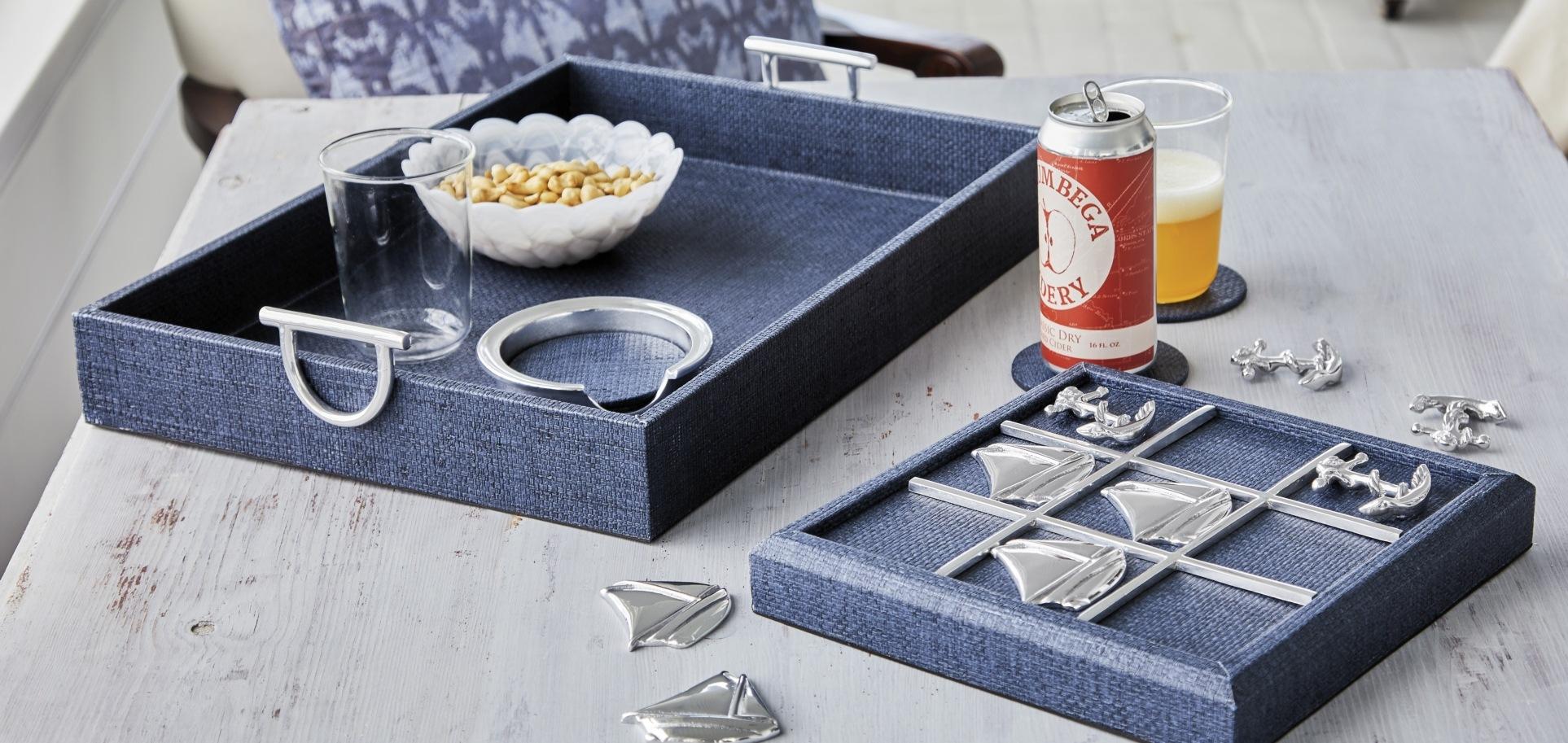 Capri Faux Grasscloth Signature Coaster Set