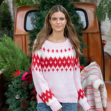 Jaxon Fair Isle Raglan Chunky Sweater-Wooden Ships-K57Y2W753-ARCTIC-PINK-RED