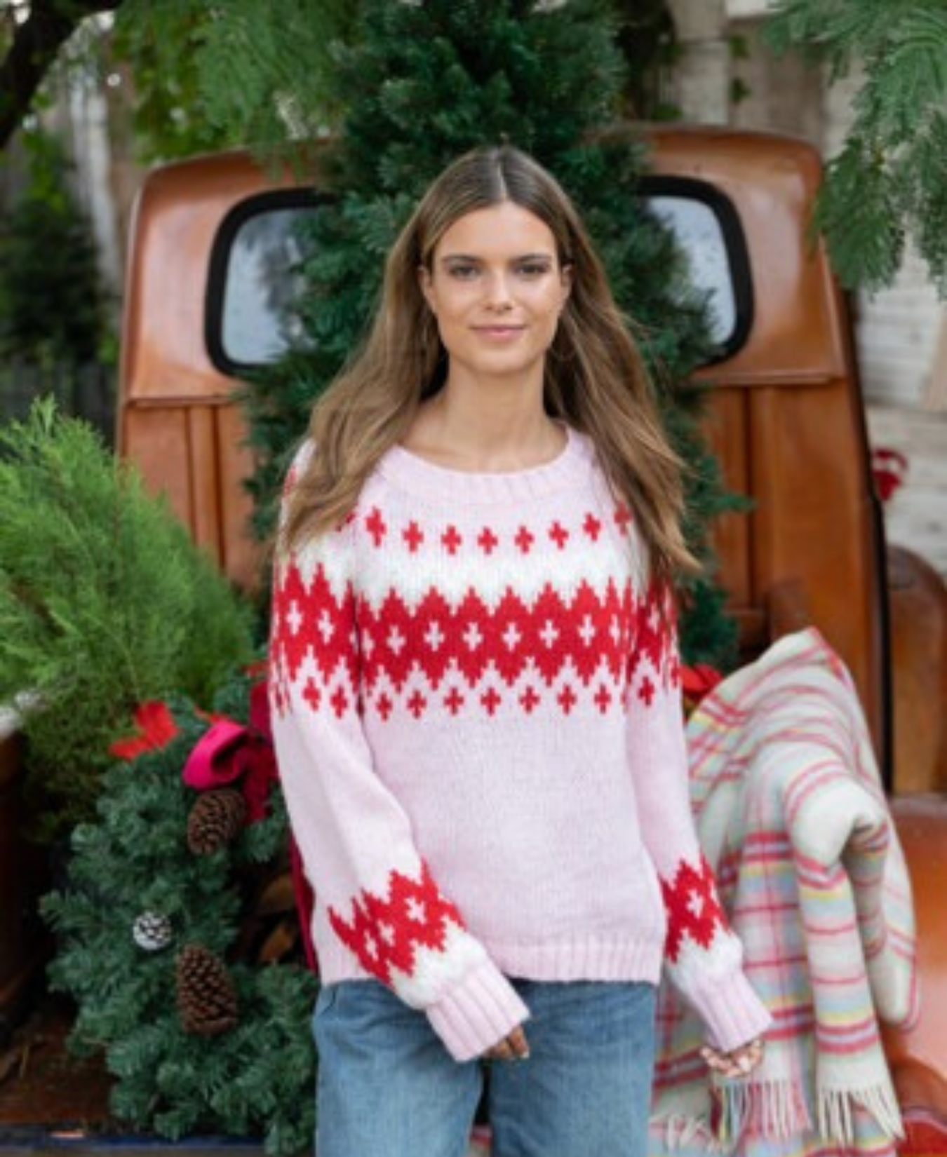 Jaxon Fair Isle Raglan Chunky Sweater-Wooden Ships-K57Y2W753-ARCTIC-PINK-RED