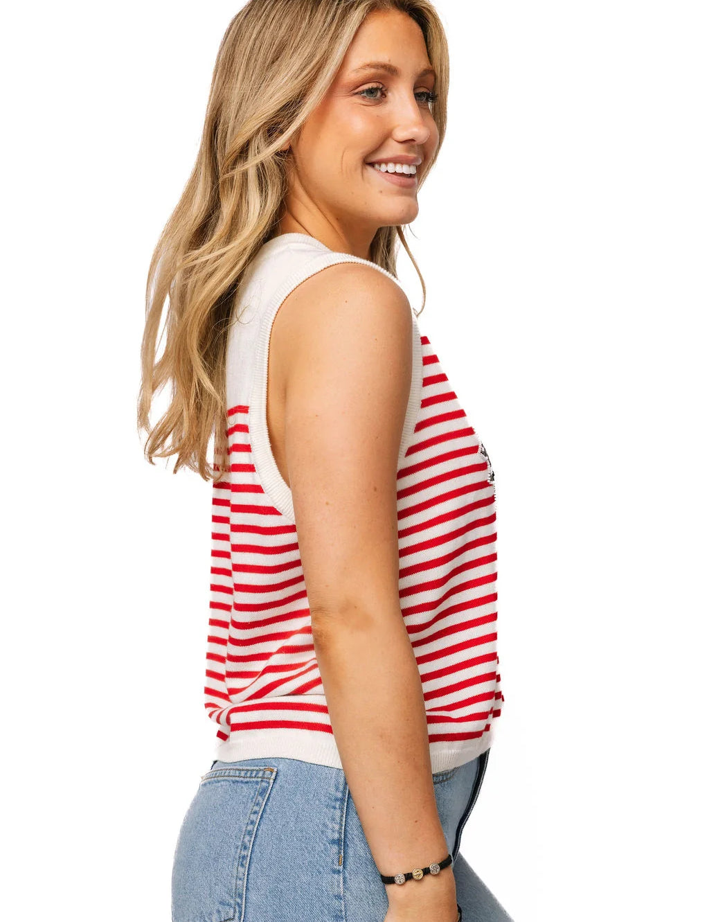 Licensed UGA Mascot Striped Knit Tank