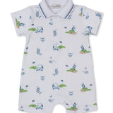 Golf Championship Blue Short Playsuit w/ Collar